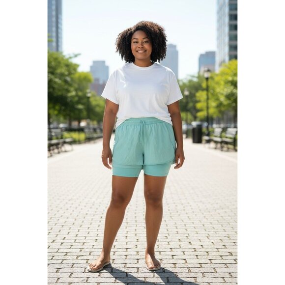 Mint Green Athletic Shorts With Mesh Liner XL - Picture 1 of 10